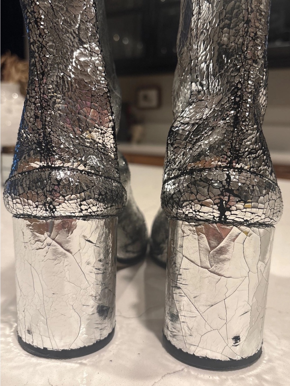 Margiela leather silver crackle tabi boots size 39 - Picture 13 of 13